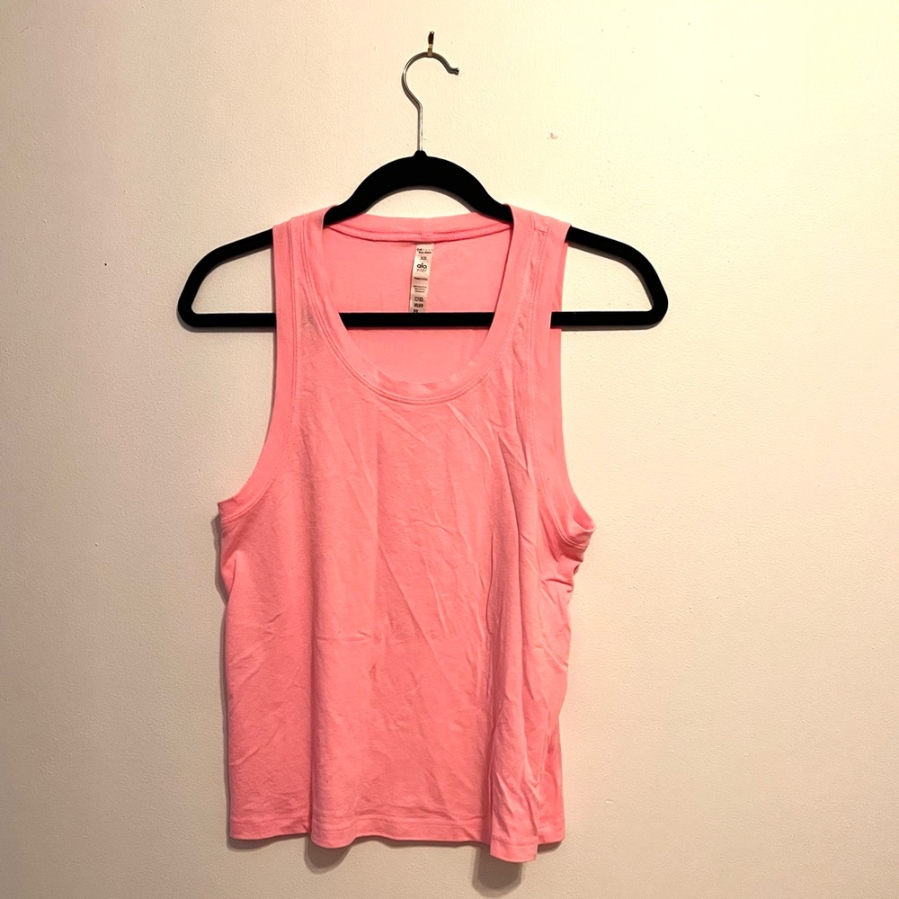 Alo Yoga Pink Muscle Shirt Tank Top Sz XS - Picture 2 of 3